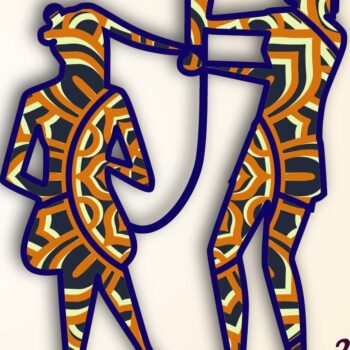 Intra απο ξύλο plywood 3mm-4mm πάχος - Κομμωτής και πελάτης Δίασταση 30x20 cm INTRAFABR-25525334 - Image 1