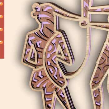 Intra απο ξύλο plywood 3mm-4mm πάχος - Κομμωτής και πελάτης Δίασταση 30x20 cm INTRAFABR-25525334 - Image 2