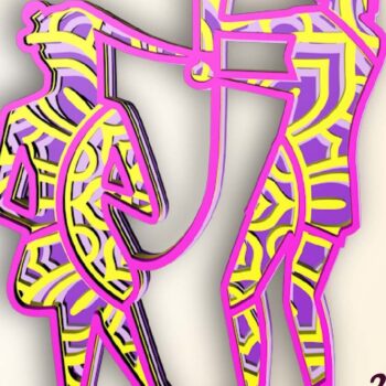 Intra απο ξύλο plywood 3mm-4mm πάχος - Κομμωτής και πελάτης Δίασταση 30x20 cm INTRAFABR-25525334 - Image 5