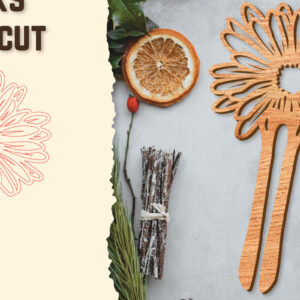 Intra απο ξύλο plywood 3mm-4mm πάχος - Στικς μαλλιών Floral κούρεμα με λέιζερ Δίασταση 30x20 cm INTRAFABR-122943161