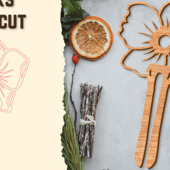 Intra απο ξύλο plywood 3mm-4mm πάχος - Στικς μαλλιών Floral κούρεμα με λέιζερ Δίασταση 30x20 cm INTRAFABR-122943255 - Image 1