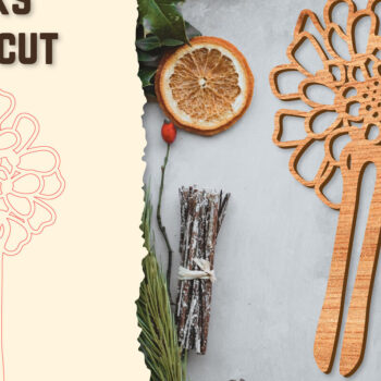 Intra απο ξύλο plywood 3mm-4mm πάχος - Στικς μαλλιών Floral κούρεμα με λέιζερ Δίασταση 30x20 cm INTRAFABR-122943292 - Image 1