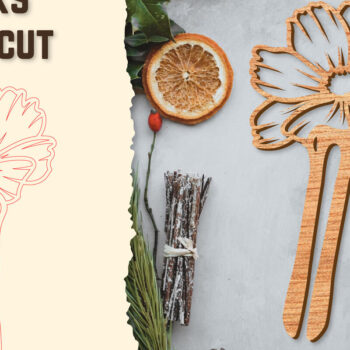 Intra απο ξύλο plywood 3mm-4mm πάχος - Μαλλιά Στικς Floral Κόψιμο με λέιζερ ΔΕΜΑΤΑ Δίασταση 30x20 cm INTRAFABR-122943449 - Image 3