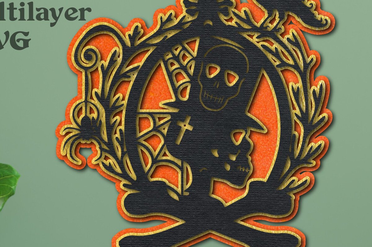 Intra απο ξύλο plywood 3mm-4mm πάχος - Αρχεία  3D Skull Multilayer για το Halloween Δίασταση 40x50 cm INTRAFABR-37123360