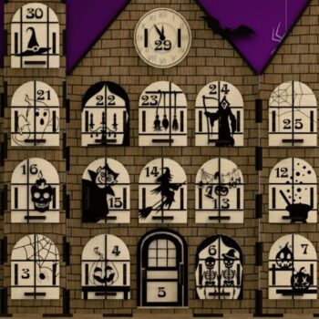 Intra απο ξύλο plywood 3mm-4mm πάχος - Ημερολόγιο για το Halloween Advent Δίασταση 15x15 cm INTRAFABR-103445273 - Image 3