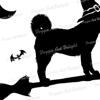 Intra απο ξύλο plywood 3mm-4mm πάχος - Halloween Akita Inu Spooky Dog Png Δίασταση 15x15 cm INTRAFABR-77795794 - Image 2