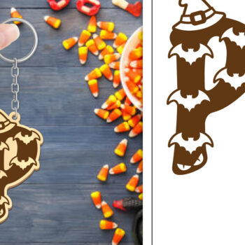 Intra απο ξύλο plywood 3mm-4mm πάχος - με μπρελόκ Halloween Aphabet Δίασταση 4x4 cm INTRAFABR-103746410 - Image 1