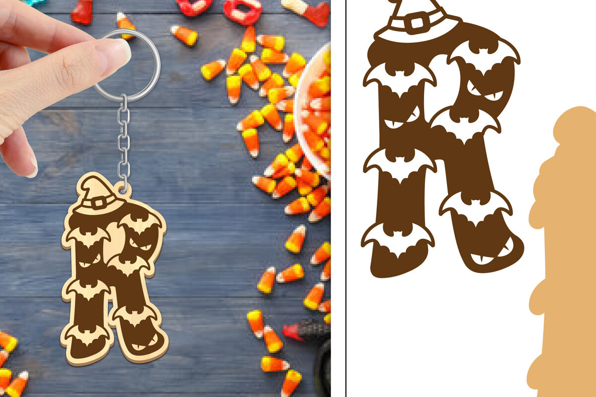 Intra απο ξύλο plywood 3mm-4mm πάχος - με μπρελόκ Halloween Aphabet Δίασταση 4x4 cm INTRAFABR-103746559