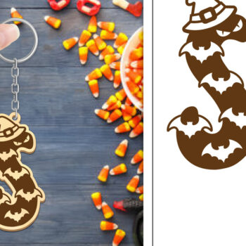 Intra απο ξύλο plywood 3mm-4mm πάχος - με μπρελόκ Halloween Aphabet Δίασταση 4x4 cm INTRAFABR-103746609 - Image 1