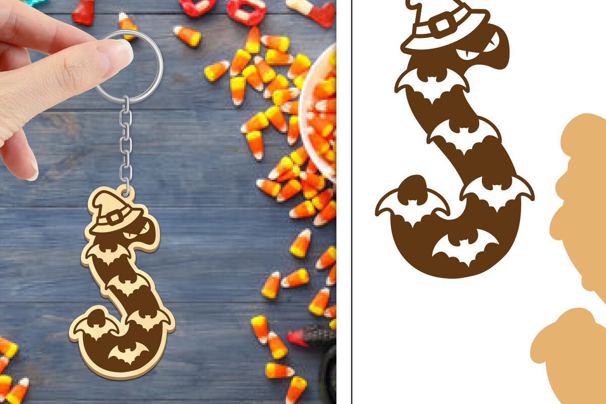 Intra απο ξύλο plywood 3mm-4mm πάχος - με μπρελόκ Halloween Aphabet Δίασταση 4x4 cm INTRAFABR-103746609