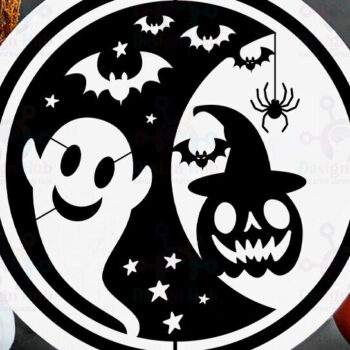 Intra απο ξύλο plywood 3mm-4mm πάχος - Στρογγυλό  αποκοπής με λέιζερ Halloween Baby Moon Δίασταση 15x15 cm INTRAFABR-77182993 - Image 1