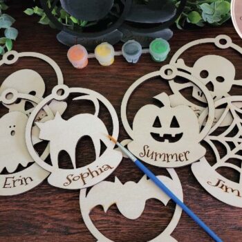 Intra απο ξύλο plywood 3mm-4mm πάχος - Ετικέτες τσάντα αποκριών Στρογγυλό λέιζερ Δίασταση 15x15 cm INTRAFABR-72246874 - Image 3