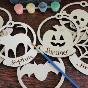 Intra απο ξύλο plywood 3mm-4mm πάχος - Ετικέτες τσάντα αποκριών Στρογγυλό λέιζερ Δίασταση 15x15 cm INTRAFABR-72246874 - Image 4