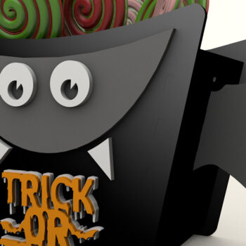 Intra απο ξύλο plywood 3mm-4mm πάχος - Πρότυπο αποκοπής τσάντας καραμέλας αποκριών νυχτερίδας Δίασταση 2x5 cm INTRAFABR-106215296 - Image 2