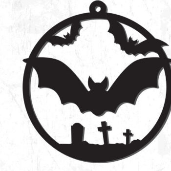 Intra απο ξύλο plywood 3mm-4mm πάχος - Στολίδι για το Halloween Bat Δίασταση 5x4 cm INTRAFABR-80861300 - Image 1