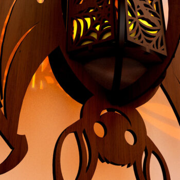 Intra απο ξύλο plywood 3mm-4mm πάχος - Διακοσμητικό Κηροπήγιο Halloween Bat Δίασταση 13x9 cm INTRAFABR-106404039 - Image 2