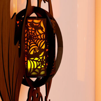 Intra απο ξύλο plywood 3mm-4mm πάχος - Διακοσμητικό Κηροπήγιο Halloween Bat Δίασταση 13x9 cm INTRAFABR-106404039 - Image 5