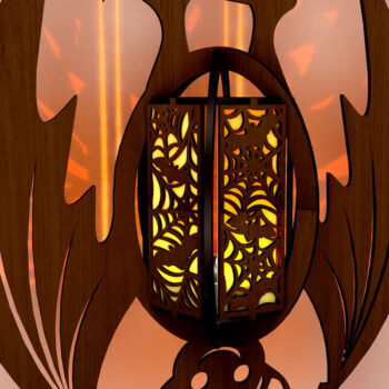 Intra απο ξύλο plywood 3mm-4mm πάχος - Διακοσμητικό Κηροπήγιο Halloween Bat Δίασταση 13x9 cm INTRAFABR-106404039 - Image 6