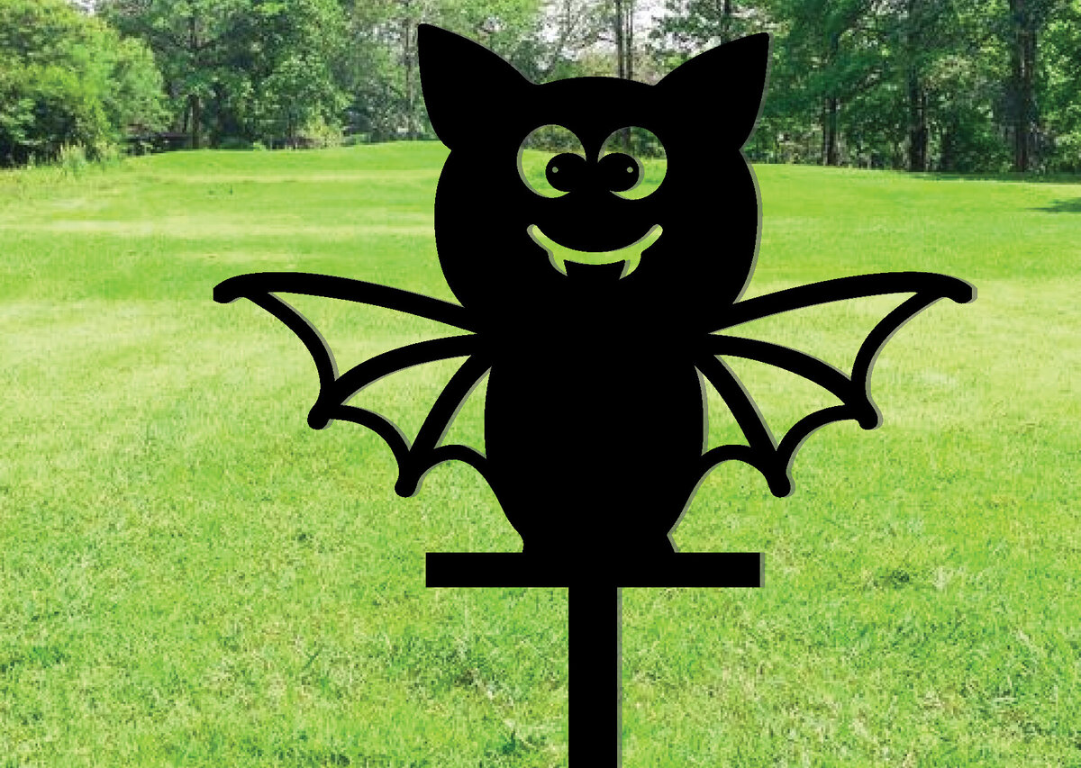Intra απο ξύλο plywood 3mm-4mm πάχος - Halloween Bat Metal Garden Yard Stakes Δίασταση 3600x3600 cm INTRAFABR-101276808