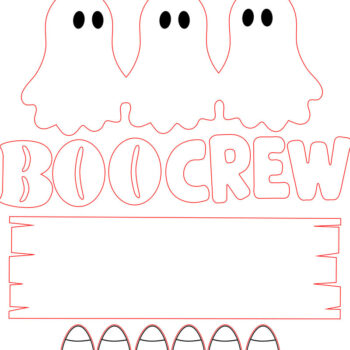 Intra απο ξύλο plywood 3mm-4mm πάχος - Σήμα κοπής λέιζερ Halloween Boo Crew Δίασταση 15x15 cm INTRAFABR-106046884 - Image 2