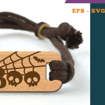 Intra απο ξύλο plywood 3mm-4mm πάχος - Βραχιόλι Halloween Boo Cut Laser  2 Δίασταση 4x4 cm INTRAFABR-110076253 - Image 1