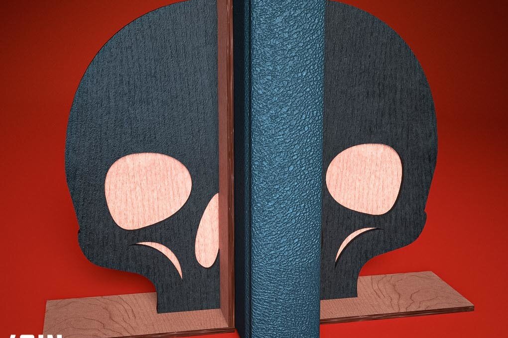 Intra απο ξύλο plywood 3mm-4mm πάχος - Halloween Bookend Laser Cut  Δίασταση 15x15 cm INTRAFABR-75892200