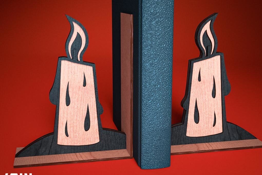 Intra απο ξύλο plywood 3mm-4mm πάχος - Halloween Bookend Laser Cut  Δίασταση 15x15 cm INTRAFABR-75892266