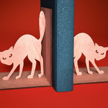 Intra απο ξύλο plywood 3mm-4mm πάχος - Halloween Bookend Laser Cut | Στοιχειωμένος Δίασταση 15x15 cm INTRAFABR-73287368 - Image 1