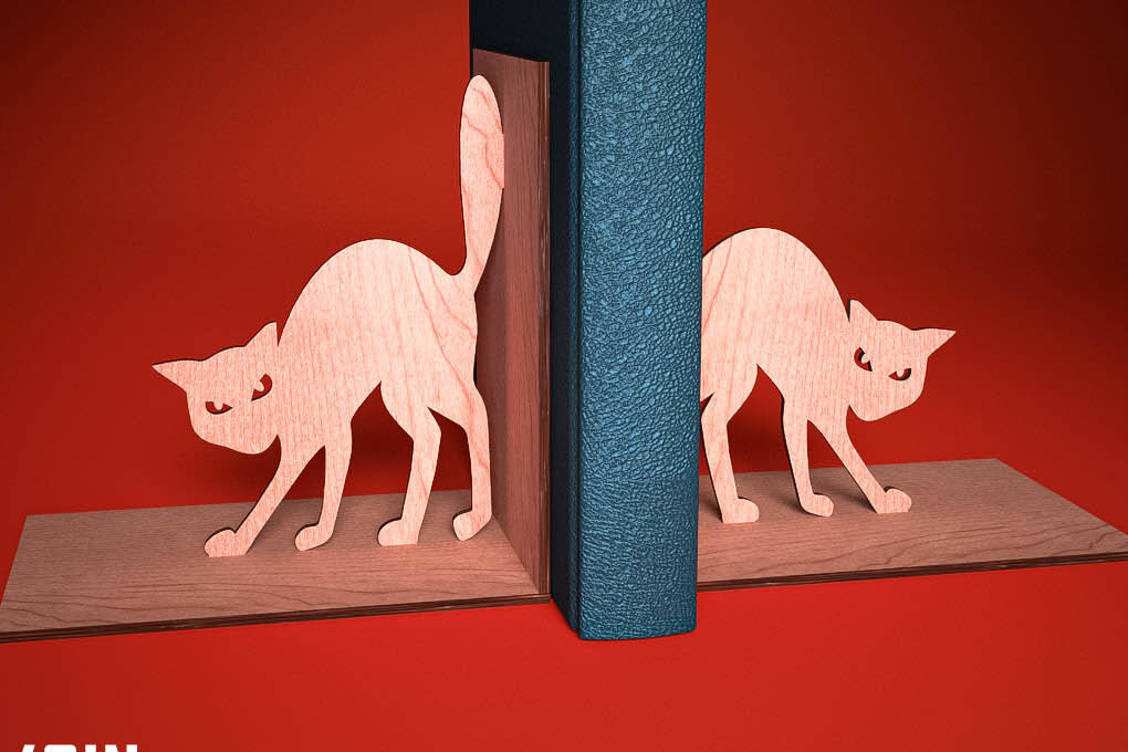 Intra απο ξύλο plywood 3mm-4mm πάχος - Halloween Bookend Laser Cut  | Στοιχειωμένος Δίασταση 15x15 cm INTRAFABR-73287368