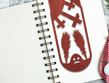 Intra απο ξύλο plywood 3mm-4mm πάχος - Απόκριες σελιδοδείκτης Laser Cut  Design Δίασταση 4x4 cm INTRAFABR-77943151 - Image 1