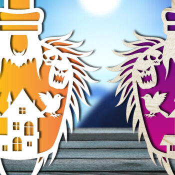 Intra απο ξύλο plywood 3mm-4mm πάχος - Halloween Bottle Laser Cut  Δίασταση 15x15 cm INTRAFABR-105709816 - Image 1