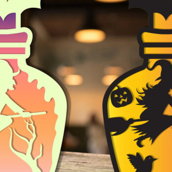 Intra απο ξύλο plywood 3mm-4mm πάχος - Δέσμη  Cut Laser Bottle Halloween Δίασταση 15x15 cm INTRAFABR-105737788 - Image 9