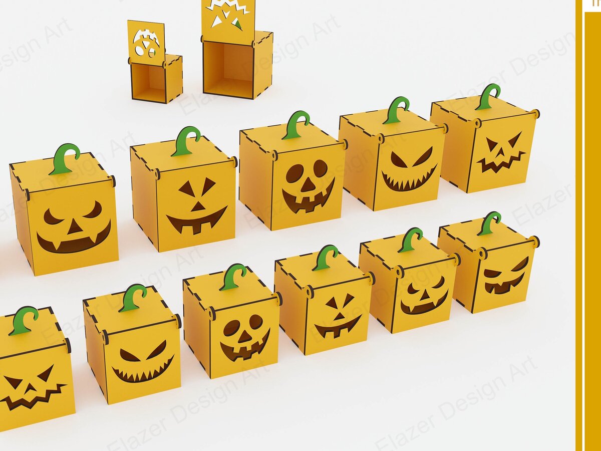 Intra απο ξύλο plywood 3mm-4mm πάχος - Αρχεία  Laser Halloween Box Δίασταση 70x70 cm INTRAFABR-79605055