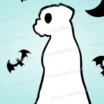 Intra απο ξύλο plywood 3mm-4mm πάχος - Halloween Boxer Ghost Dog  Png Δίασταση 15x15 cm INTRAFABR-78132028 - Image 1