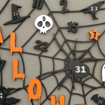 Intra απο ξύλο plywood 3mm-4mm πάχος -  αποκοπής  Ημερολογίου Halloween Δίασταση 45x45 cm INTRAFABR-32374335 - Image 2