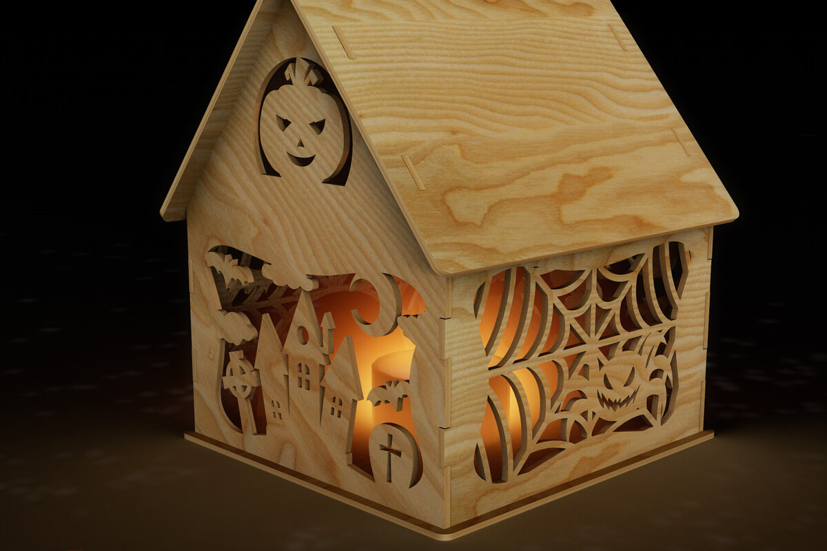 Intra απο ξύλο plywood 3mm-4mm πάχος - Αρχεία διακόσμησης κεριών HALLOWEEN Δίασταση 7x8 cm INTRAFABR-78343975