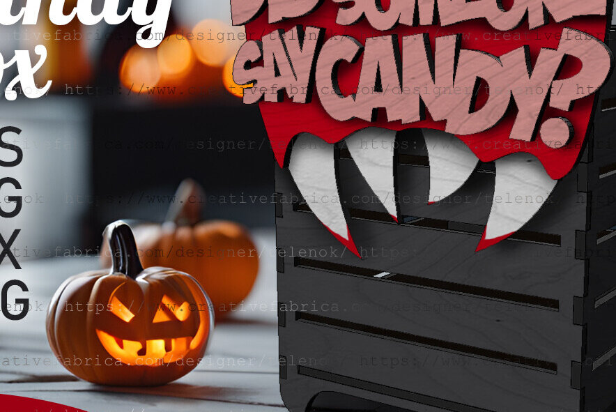 Intra απο ξύλο plywood 3mm-4mm πάχος - Halloween Candy Box  |  Δίασταση 15x15 cm INTRAFABR-104326450