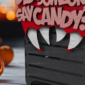 Intra απο ξύλο plywood 3mm-4mm πάχος - Halloween Candy Box | Δίασταση 15x15 cm INTRAFABR-104326450 - Image 3