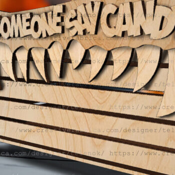 Intra απο ξύλο plywood 3mm-4mm πάχος - Halloween Candy Box | Δίασταση 15x15 cm INTRAFABR-104326684 - Image 3