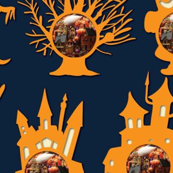 Intra απο ξύλο plywood 3mm-4mm πάχος - Πακέτο Halloween Candy Dome  Δίασταση 15x15 cm INTRAFABR-80751443 - Image 1