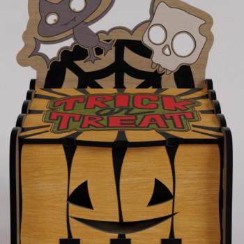 Intra απο ξύλο plywood 3mm-4mm πάχος - Χαριτωμένο κομμένο  αποκριάτικων καραμελών Δίασταση 120x150 cm INTRAFABR-104861122 - Image 1