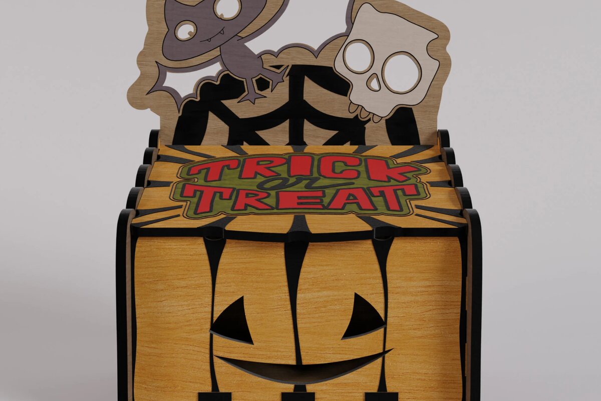 Intra απο ξύλο plywood 3mm-4mm πάχος - Χαριτωμένο κομμένο  αποκριάτικων καραμελών Δίασταση 120x150 cm INTRAFABR-104861122