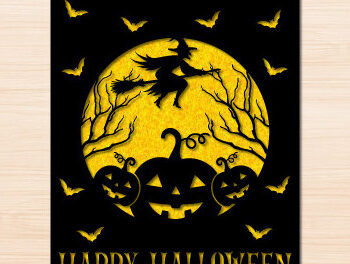 Intra απο ξύλο plywood 3mm-4mm πάχος - Αποκριάτικη κάρτα κοπής με λέιζερ Δίασταση 15x15 cm INTRAFABR-79266672 - Image 1