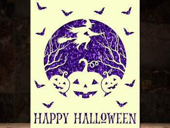 Intra απο ξύλο plywood 3mm-4mm πάχος - Αποκριάτικη κάρτα κοπής με λέιζερ Δίασταση 15x15 cm INTRAFABR-79266672 - Image 3