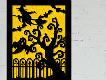 Intra απο ξύλο plywood 3mm-4mm πάχος - Αποκριάτικη κάρτα κοπής με λέιζερ Δίασταση 15x15 cm INTRAFABR-79266659 - Image 1