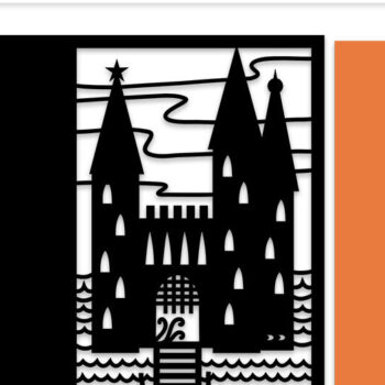 Intra απο ξύλο plywood 3mm-4mm πάχος -  αποκοπής  Card Castle Halloween Δίασταση 7x5 cm INTRAFABR-18844099 - Image 2