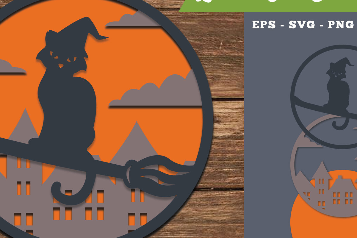 Intra απο ξύλο plywood 3mm-4mm πάχος - Διακόσμηση με λέιζερ αποκριάτικων γατών  4 Δίασταση 20x20 cm INTRAFABR-111314523