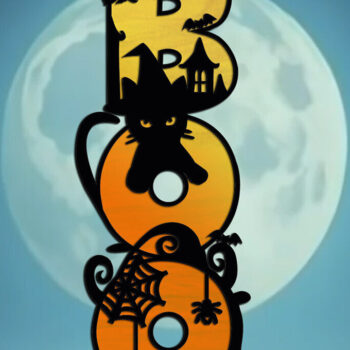 Intra απο ξύλο plywood 3mm-4mm πάχος - Κρεμάστρα πόρτας στολίδι για αποκριάτικες γάτες Δίασταση 6x6 cm INTRAFABR-103581050 - Image 1