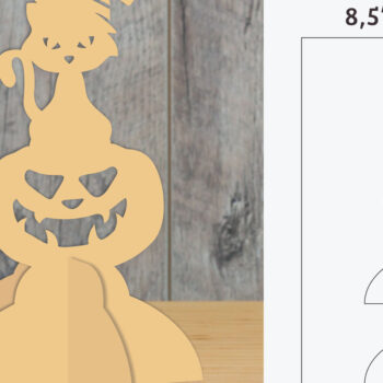 Intra απο ξύλο plywood 3mm-4mm πάχος - Εκτυπώσιμο πρότυπο αποκοπής αποκριάτικων γατών Δίασταση 20x20 cm INTRAFABR-111384227 - Image 1