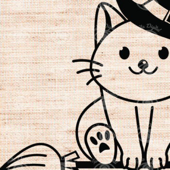 Intra απο ξύλο plywood 3mm-4mm πάχος - Σιλουέτα μονόγραμμα διαιρεμένης γάτας αποκριών Δίασταση 30x20 cm INTRAFABR-76917254 - Image 2